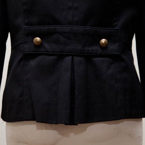 Black Military Jacket with Brass Buttons - Picture 4 of 7